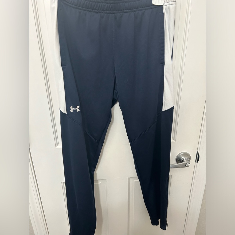Underarmor Navy Warmups. Size (Small)